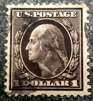 Buffalo Stamps: Scott 342,  $1 Washington,  Vf - J With Lite Cancel,  Cv = $100