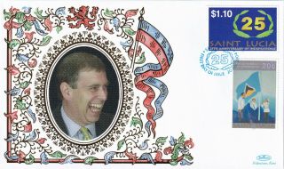 (35004) St Lucia Benham Fdc Uindependence / Prince Andrew 2004
