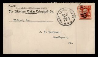 Dr Who 1904 Horn & Brockway Rpo Western Union Telegraph Co To Pa E39724