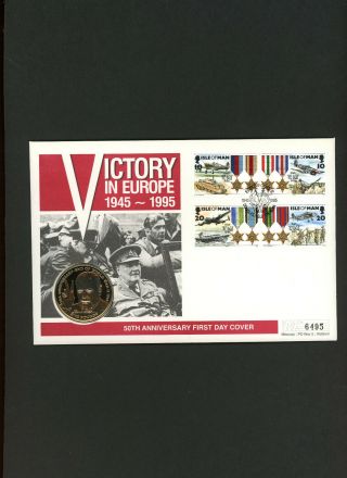 Isle Of Man 1995 Victory In Europe 50th Anniversary Coin First Day Cover