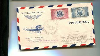 Scott Air Mail Ce1 And Ce2 1936 Special Delivery First Day Cover 6977m