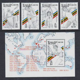 Turks & Caicos Islands 1991 Fu Full Set Minisheet Barcelona Olympic Games