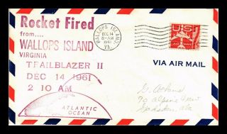 Dr Jim Stamps Us Trailblazer Ii Rocket Fired Space Event Air Mail Cover 1961