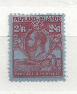 Falkland Islands.  George V.  1929.  Sg 123.  Two And Sixpence.  Mm