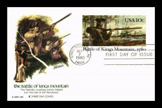 Dr Jim Stamps Us Battle Of Kings Mountain Fdc Postal Card Fleetwood