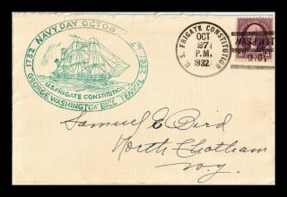 Dr Jim Stamps Us Frigate Constitution Navy Day Cachet Naval Cover 1932