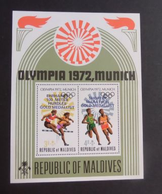 Maldives 1973 Gold Medal Winners Olympic Games Ms437 Mnh Um Unmounted