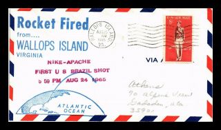 Dr Jim Stamps Us Nike Apache Rocket Space Event Air Mail Cover Wallops Island