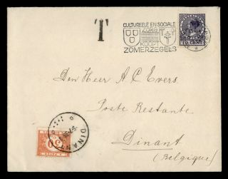 Dr Who 1936 Netherlands Slogan Cancel To Belgium Postage Due E66752