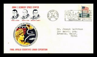 Dr Jim Stamps Us Astronauts Apollo 17 Lunar Space Event Cover 1972