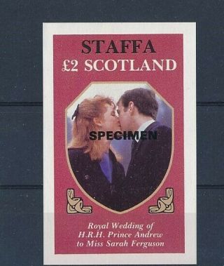 D248715 Royal Wedding Prince Andrew S/s Mnh Staffa Scotland Specimen