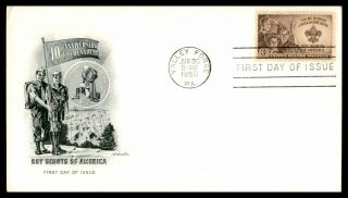 Mayfairstamps Us Fdc 1950 Boy Scouts With Flag First Day Cover Wwb_79279