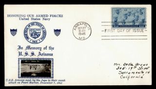 Dr Who 1945 Fdc Navy Military Crosby Wwii Patriotic Cachet E51722
