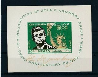 D247421 Famous People John F.  Kennedy S/s Mnh Ajman Imperforate