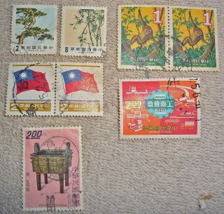 Vintage Post Wwii Communist 8 People’s Republic Of China Postage Stamps