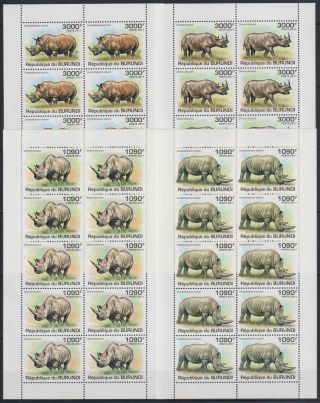 U280.  10x Burundi - Mnh - Animals - Rhinos - 2011