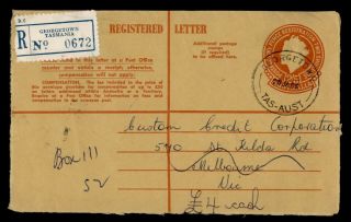 Dr Who 1966 Australia Georgetown Registered Letter Stationery C129032