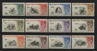 Falkland Islands 1960 Qeii Pre Decimal Birds Values Mounted