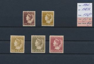 Lk66028 Curacao 1941 Queen Wilhelmina Definitives Mh Cv 154,  5 Eur