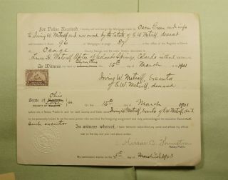 Dr Who 1901 Elyria Oh Mortgage Document With Revenue Le72833