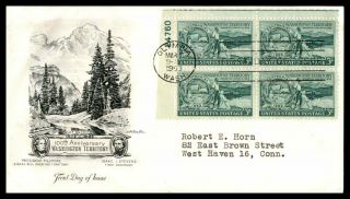 Mayfairstamps Us Fdc 1953 Washington Territory Plate Block Artmaster First Day C