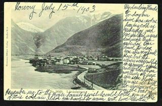 Norway Panorama View Of Lardalsoren Postcard To Usa,  Cancel,  Cover 1903