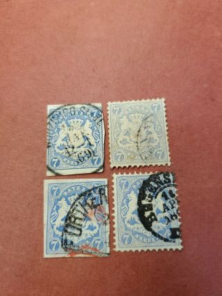 German States,  Bavaria Postage Sc 19,  26&26b (4)
