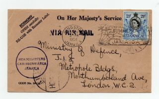 1956 Jamaica Cover From Hq Caribbean Area Army Po See Scans For Full Detail Etc