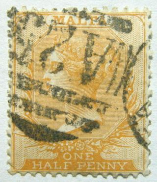 Malta Stamp 1882 - 84 1/2d Queen Victoria Scott 7 Sg18