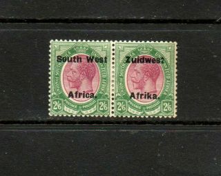 South West Africa - 1923 George V 2/6d Overprint Pair