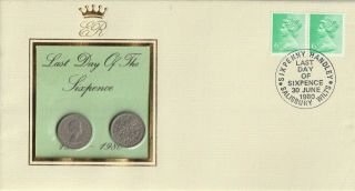 30 June 1980 Last Day Of The Sixpence Cover " Encapsulated Sixpenny Shs
