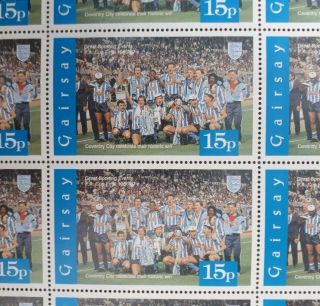 COVENTRY CITY 1987 FA Cup Winners SET 3 Complete Football Stamp Sheets 3
