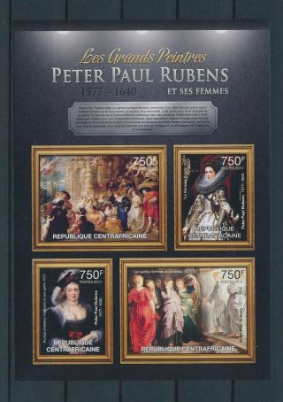 Lk89282 Central Africa 2013 Peter Paul Rubens Paintings Imperf Sheet Mnh
