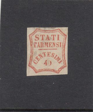 Italia Italian States Parma 1859 40c Vermiglio Mh - Nuovo Sg