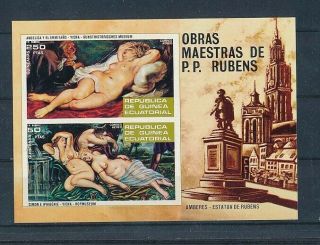D243237 Paintings Art Rubens Nudes S/s Mnh Guinea Ecuatorial Imperforate