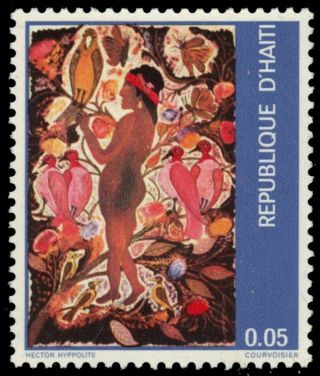 Haiti 734 - " Woman With Birds And Flowers " By Hector Hyppolite (pa91665)
