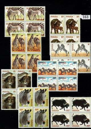 /// 4x Rwanda - Mnh - Animals - Zebra - Buffalo - Nature