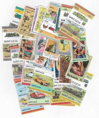 P665/2] 100 Different St Lucia Packet