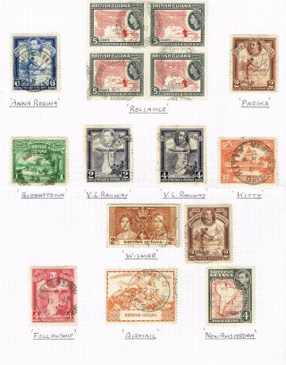 British Guiana 1930/1950 Selection With Collectable Postmarks Postage