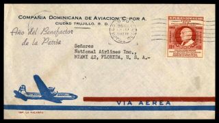 Mayfairstamps Dominican Republic 1956 To National Airlines Miami Florida Cover W
