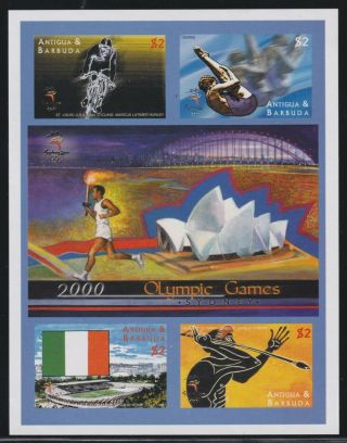 Antigua & Barbuda 2333 Mnh 2000 Sydney Summer Olympics Imperf Souvenir Sheet
