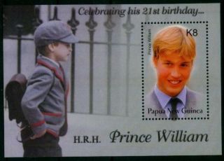 Papua Guinea 2003 Mnh Muh M/s - 21st Anniversary Of Birth Of Prince William