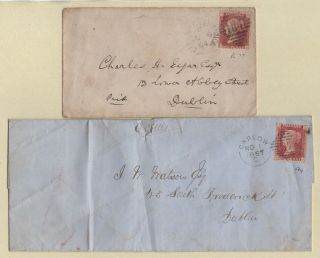 Ireland 1864/67 Cover/el To Dublin,  Carlow And Carrick - On - Shannon Duplex Cancels