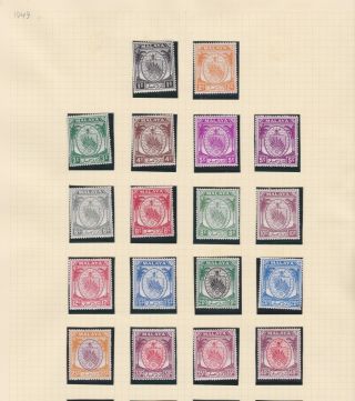 Malaya Malaysia Negri Sembilan Stamps 1949 Selection On Old Album Page