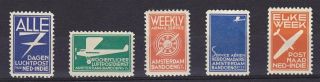 Netherlands,  Airmail Label,  Klm Weekly Service To Nei