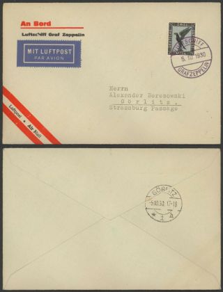 Germany 1930 - Zeppelin Flight Air Mail Cover To Gorlitz - Board Post 30564/3