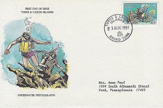 Turks & Caicos 1981 First Day Cover - Underwater Photography