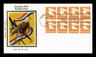 Us Cover Domestic Rate A Series Booklet Pane Eagle Fdc Colorano Silk Cachet