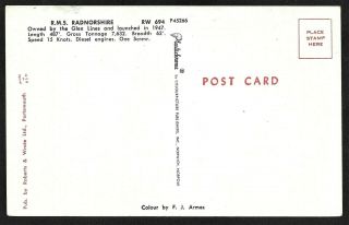 India Stamp Singapore Paquebot Cancel M/V Radnorshire Cover & Ship Postcard 1957 3