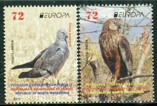 MACEDONIA 2019 Europa CEPT National Birds of prey Falcons set,  block,  booklet MNH 3